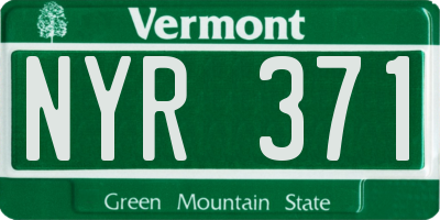 VT license plate NYR371
