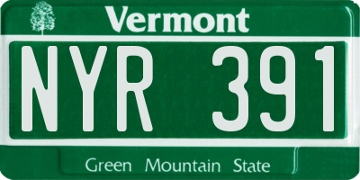 VT license plate NYR391