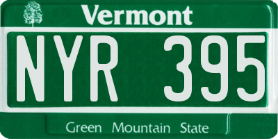 VT license plate NYR395