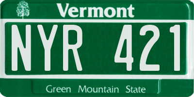 VT license plate NYR421