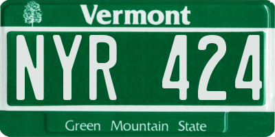 VT license plate NYR424