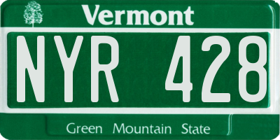 VT license plate NYR428