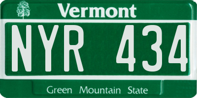 VT license plate NYR434