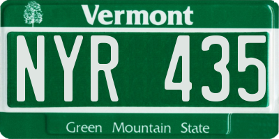 VT license plate NYR435