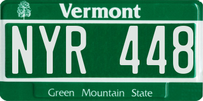 VT license plate NYR448