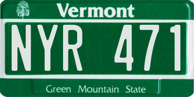 VT license plate NYR471