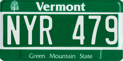 VT license plate NYR479