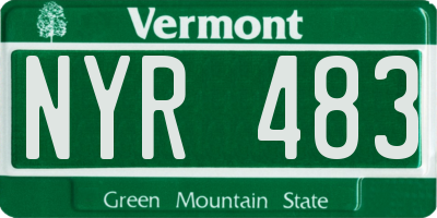 VT license plate NYR483