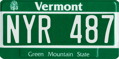VT license plate NYR487