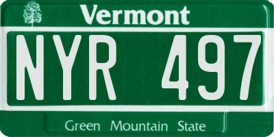 VT license plate NYR497