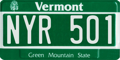 VT license plate NYR501