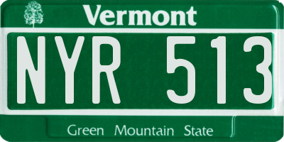 VT license plate NYR513