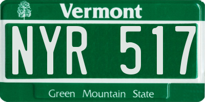 VT license plate NYR517