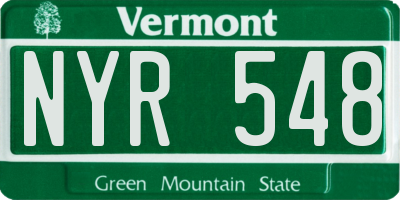 VT license plate NYR548