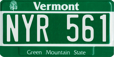 VT license plate NYR561