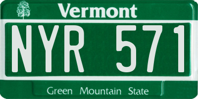 VT license plate NYR571