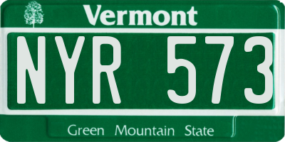 VT license plate NYR573