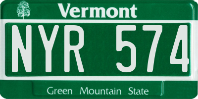 VT license plate NYR574