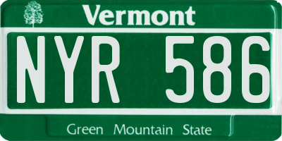 VT license plate NYR586