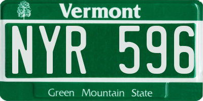 VT license plate NYR596