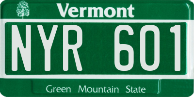 VT license plate NYR601