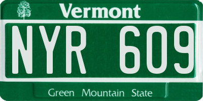 VT license plate NYR609