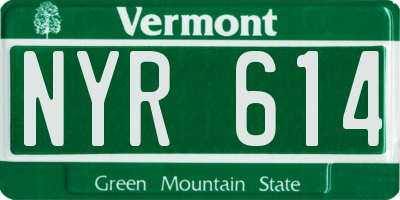VT license plate NYR614