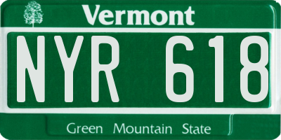 VT license plate NYR618