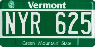 VT license plate NYR625
