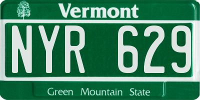 VT license plate NYR629