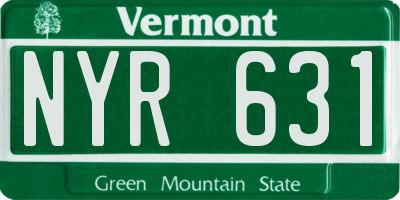 VT license plate NYR631