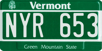 VT license plate NYR653