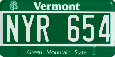 VT license plate NYR654