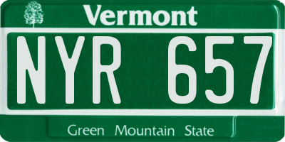 VT license plate NYR657