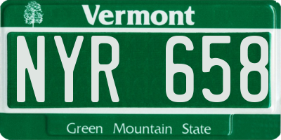 VT license plate NYR658