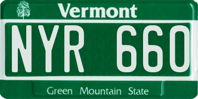 VT license plate NYR660