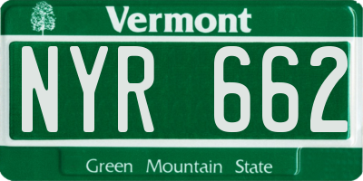 VT license plate NYR662