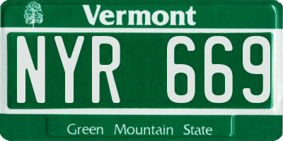 VT license plate NYR669