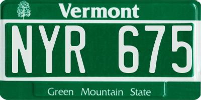 VT license plate NYR675