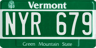 VT license plate NYR679