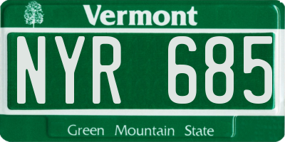 VT license plate NYR685