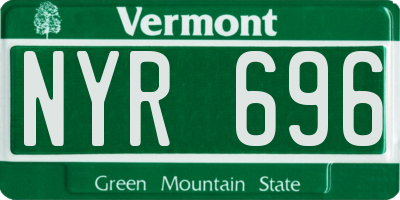 VT license plate NYR696