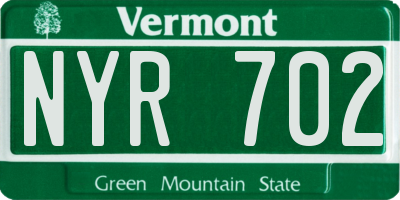 VT license plate NYR702