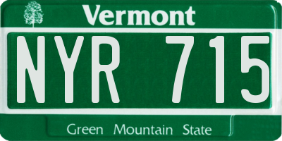 VT license plate NYR715