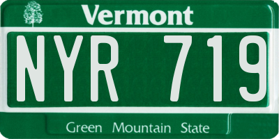 VT license plate NYR719