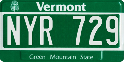 VT license plate NYR729