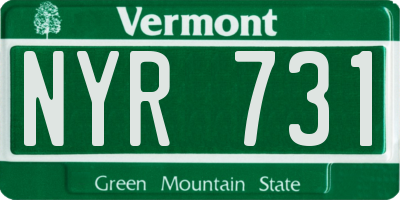 VT license plate NYR731
