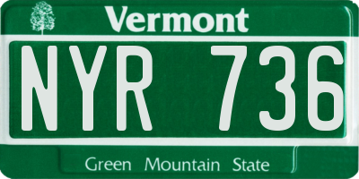 VT license plate NYR736