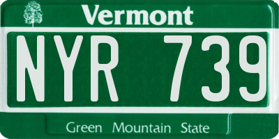 VT license plate NYR739
