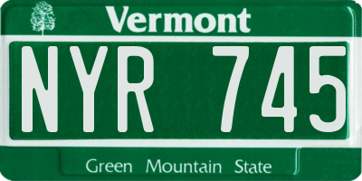 VT license plate NYR745